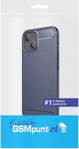 Apple iPhone 13 Hoesje Geborsteld TPU Flexibele Back Cover Blauw afbeelding 4