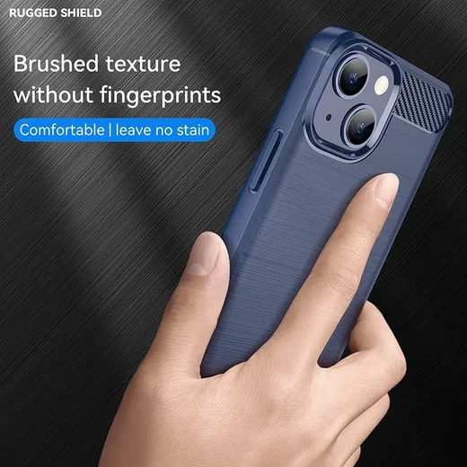 Apple iPhone 13 Hoesje Geborsteld TPU Flexibele Back Cover Blauw afbeelding 6