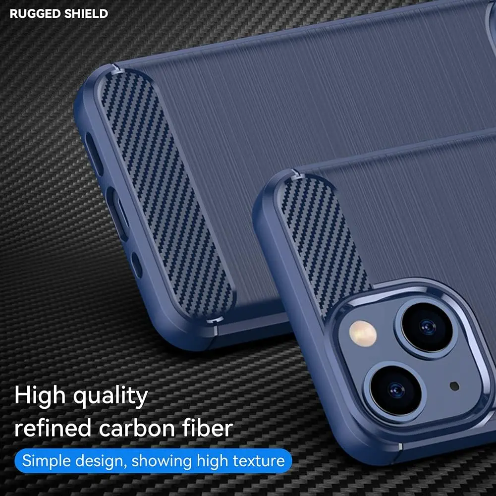 Apple iPhone 13 Hoesje Geborsteld TPU Flexibele Back Cover Blauw afbeelding 5