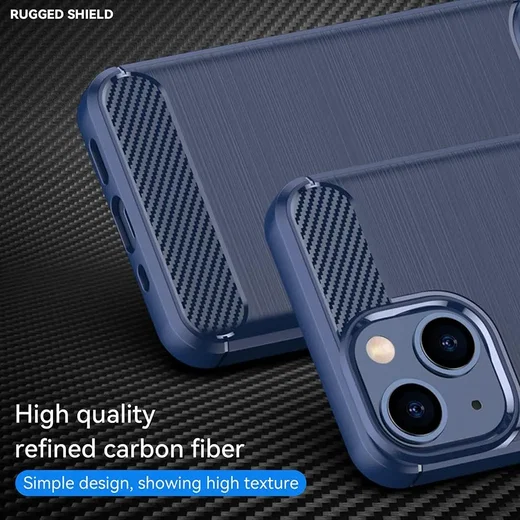 Apple iPhone 13 Hoesje Geborsteld TPU Flexibele Back Cover Blauw afbeelding 5