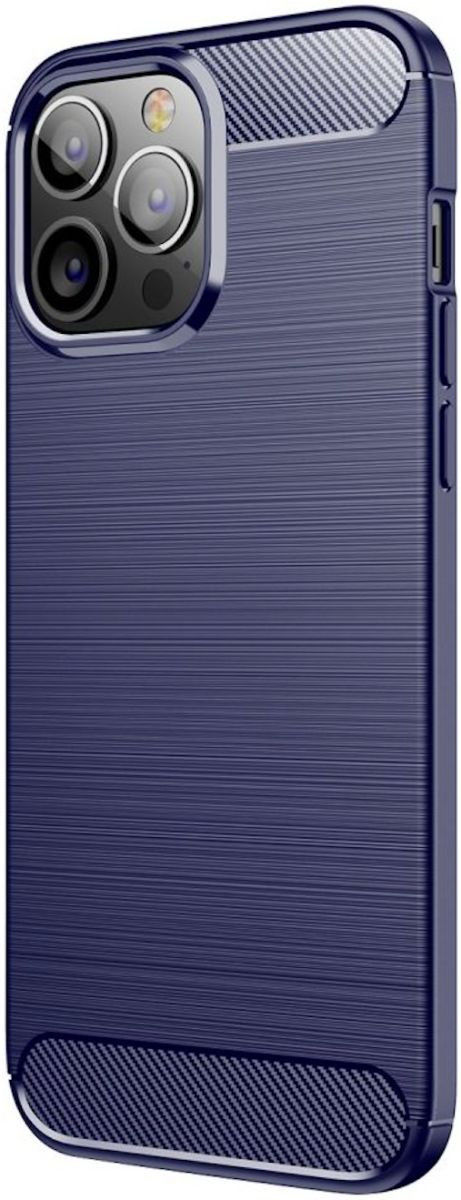 Apple iPhone 13 Pro Hoesje Geborsteld TPU Flexibele Back Cover Blauw afbeelding 1