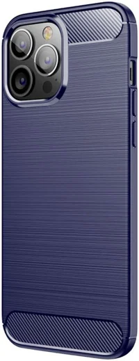 Apple iPhone 13 Pro Hoesje Geborsteld TPU Flexibele Back Cover Blauw afbeelding 1
