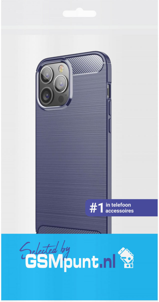 Apple iPhone 13 Pro Hoesje Geborsteld TPU Flexibele Back Cover Blauw afbeelding 6