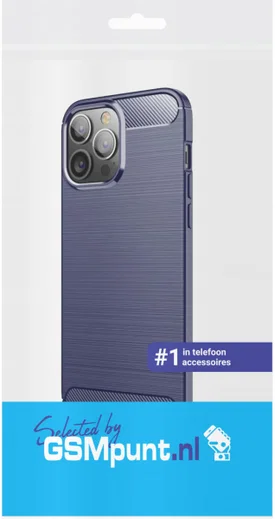 Apple iPhone 13 Pro Hoesje Geborsteld TPU Flexibele Back Cover Blauw afbeelding 6