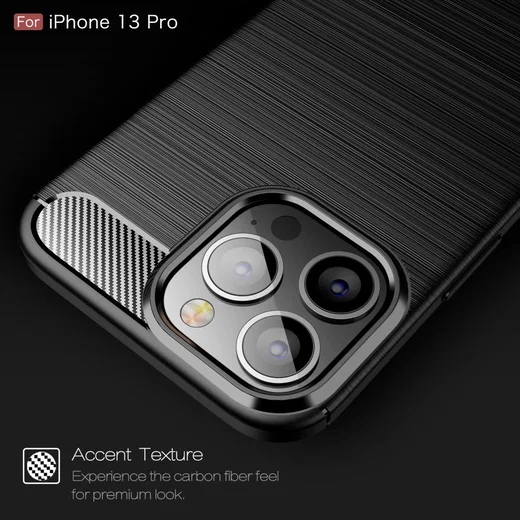 Apple iPhone 13 Pro Hoesje Geborsteld TPU Flexibele Back Cover Blauw afbeelding 8