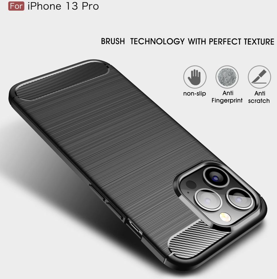 Apple iPhone 13 Pro Hoesje Geborsteld TPU Flexibele Back Cover Blauw afbeelding 10