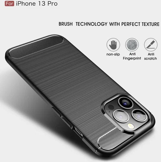 Apple iPhone 13 Pro Hoesje Geborsteld TPU Flexibele Back Cover Blauw afbeelding 10