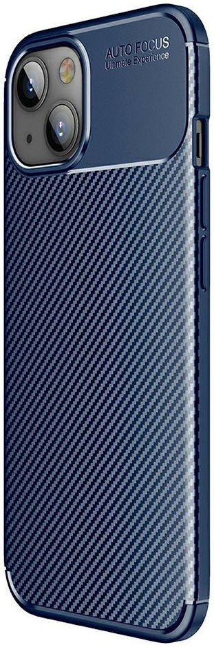 Apple iPhone 13 Mini Hoesje Siliconen Carbon TPU Back Cover Blauw afbeelding 1