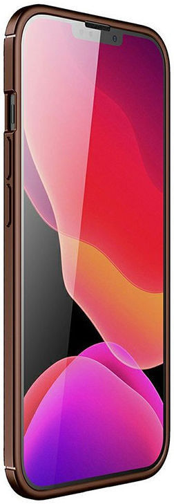 Apple iPhone 13 Mini Hoesje Siliconen Carbon TPU Back Cover Bruin afbeelding 2