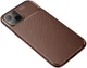 Apple iPhone 13 Mini Hoesje Siliconen Carbon TPU Back Cover Bruin afbeelding 6
