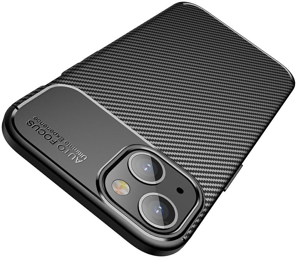 Apple iPhone 13 Hoesje Siliconen Carbon TPU Back Cover Zwart afbeelding 8