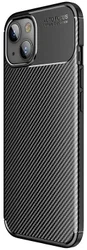 Apple iPhone 13 Hoesje Siliconen Carbon TPU Back Cover Zwart afbeelding