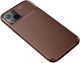 Apple iPhone 13 Hoesje Siliconen Carbon TPU Back Cover Bruin afbeelding 2