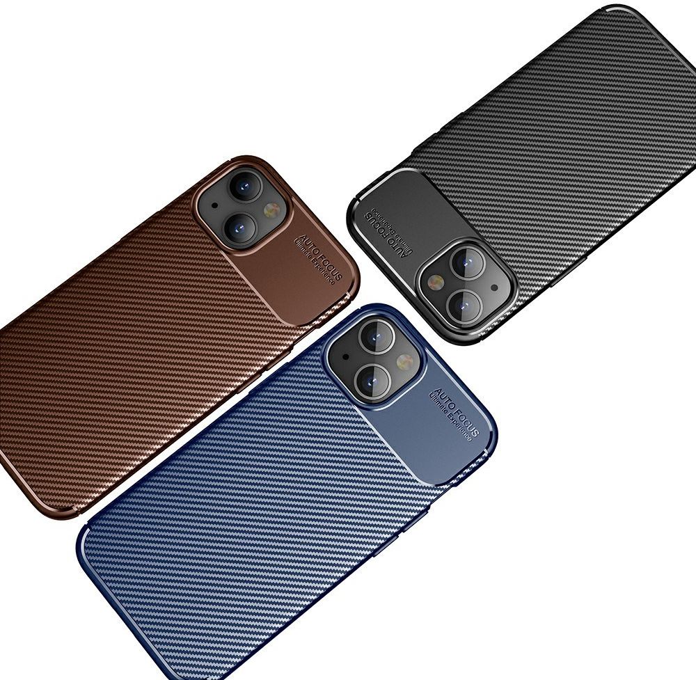 Apple iPhone 13 Hoesje Siliconen Carbon TPU Back Cover Bruin afbeelding 7