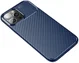 Apple iPhone 13 Pro Hoesje Siliconen Carbon TPU Back Cover Blauw afbeelding 6