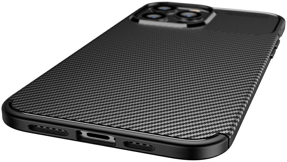 Apple iPhone 13 Pro Max Hoesje Siliconen Carbon TPU Back Cover Bruin afbeelding 9