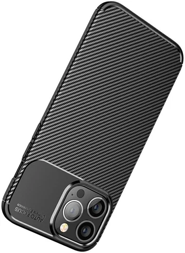Apple iPhone 13 Pro Max Hoesje Siliconen Carbon TPU Back Cover Bruin afbeelding 10