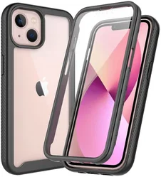 Apple iPhone 13 Mini Hoesje Full Protect 360° Cover Hybride Zwart afbeelding