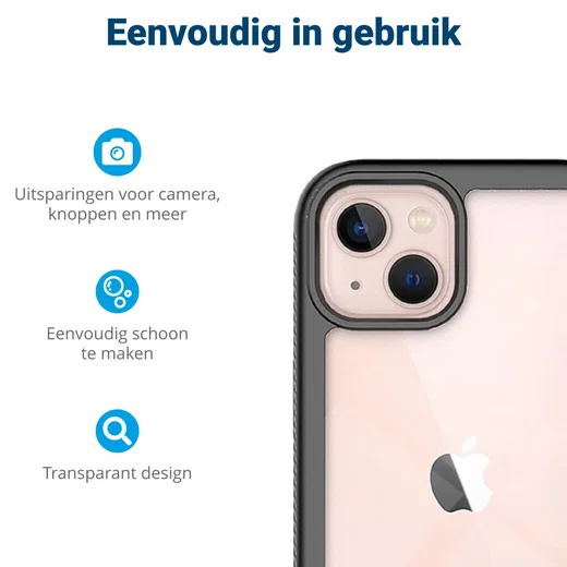 Apple iPhone 13 Mini Hoesje Full Protect 360° Cover Hybride Zwart afbeelding 6