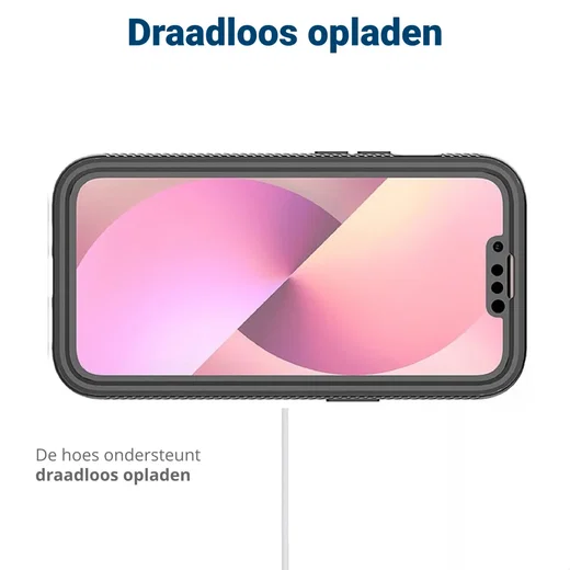 Apple iPhone 13 Mini Hoesje Full Protect 360° Cover Hybride Zwart afbeelding 7
