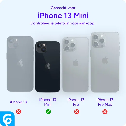 Apple iPhone 13 Mini Hoesje Full Protect 360° Cover Hybride Zwart afbeelding 2
