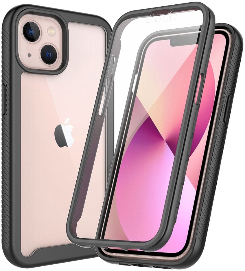 Apple iPhone 13 Hoesje Full Protect 360° Cover Hybride Zwart afbeelding 1