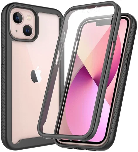 Apple iPhone 13 Hoesje Full Protect 360° Cover Hybride Zwart afbeelding 1