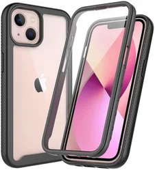 Apple iPhone 13 Hoesje Full Protect 360° Cover Hybride Zwart afbeelding