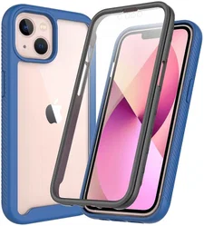 Apple iPhone 13 Hoesje Full Protect 360° Cover Hybride Blauw afbeelding