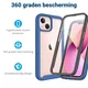 Apple iPhone 13 Hoesje Full Protect 360° Cover Hybride Blauw afbeelding 2