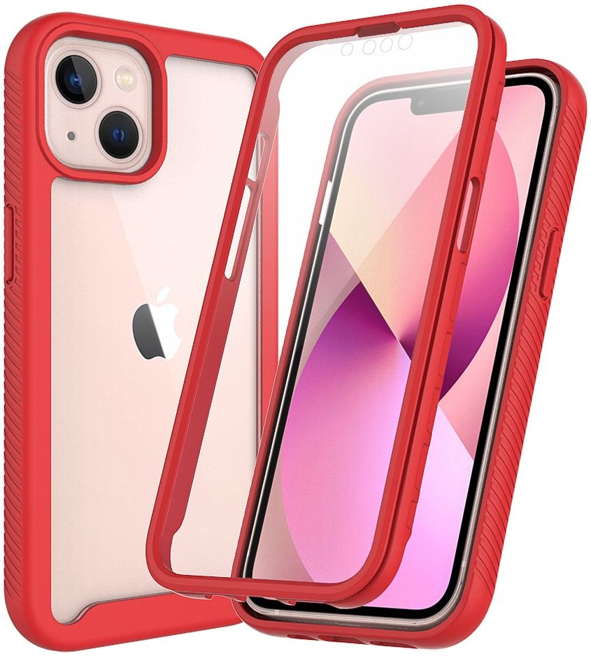 Apple iPhone 13 Hoesje Full Protect 360° Cover Hybride Rood afbeelding 1