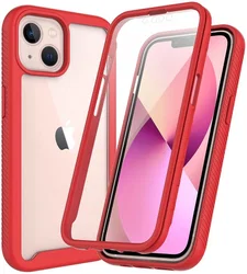 Apple iPhone 13 Hoesje Full Protect 360° Cover Hybride Rood afbeelding