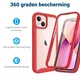 Apple iPhone 13 Hoesje Full Protect 360° Cover Hybride Rood afbeelding 2