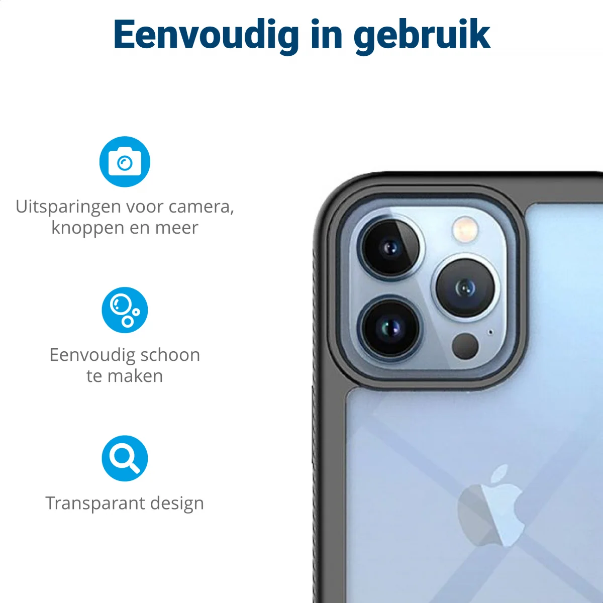 Apple iPhone 13 Pro Hoesje Full Protect 360° Cover Hybride Blauw afbeelding 5