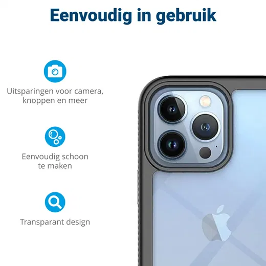 Apple iPhone 13 Pro Hoesje Full Protect 360° Cover Hybride Blauw afbeelding 5