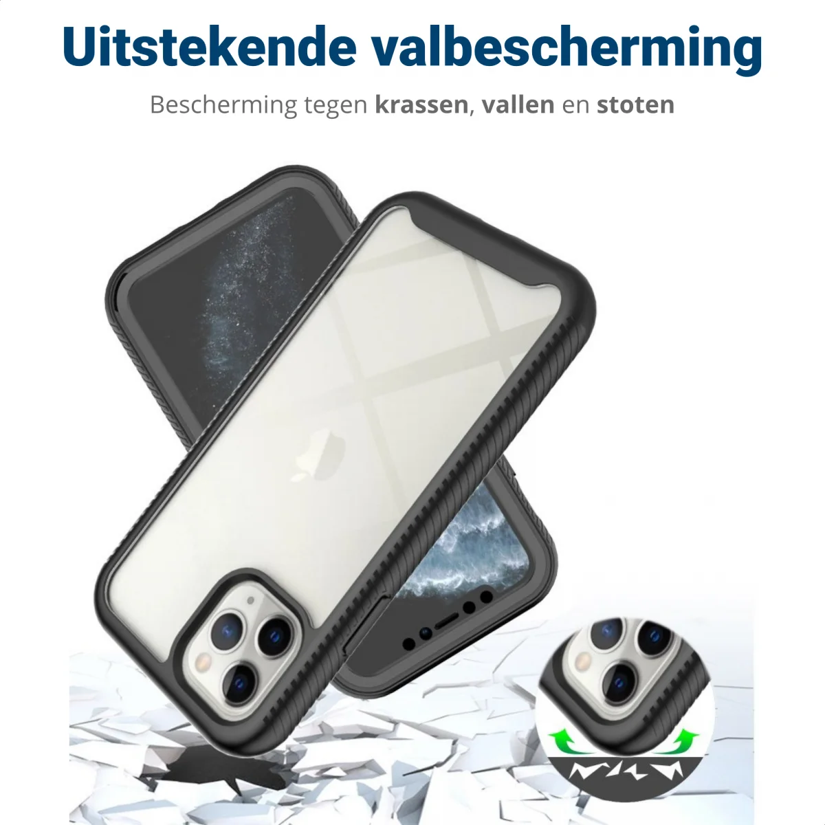 Apple iPhone 13 Pro Max Hoesje Full Protect 360° Cover Hybride Blauw afbeelding 5