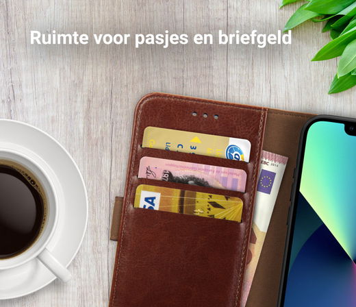 Rosso Element Apple iPhone 13 Mini Hoesje Book Cover Bruin afbeelding 8