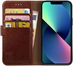 Rosso Element Apple iPhone 13 Mini Hoesje Book Cover Bruin afbeelding