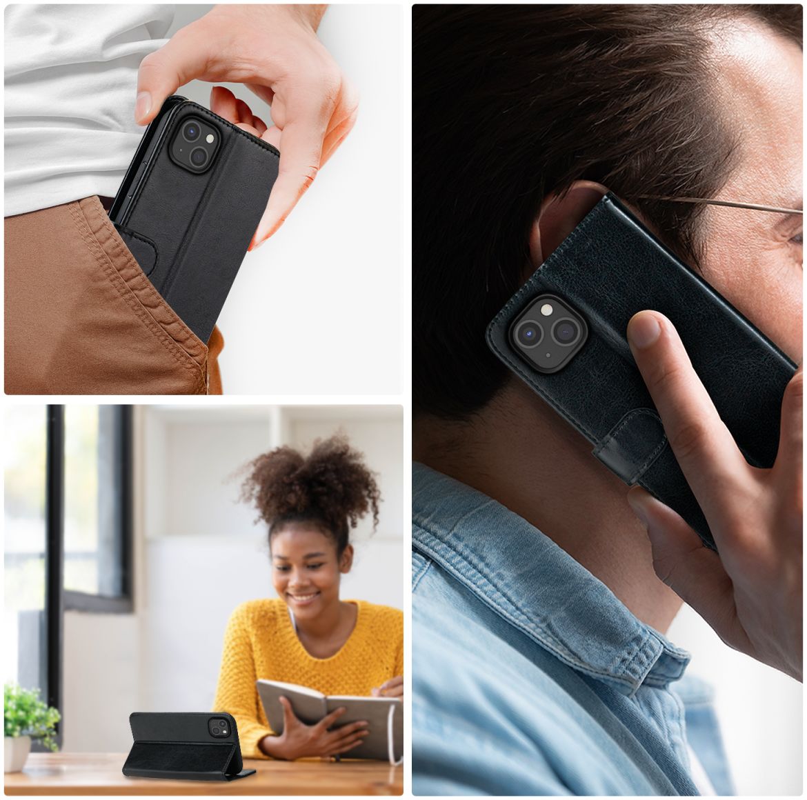 Rosso Element Apple iPhone 13 Hoesje Book Cover Zwart afbeelding 6