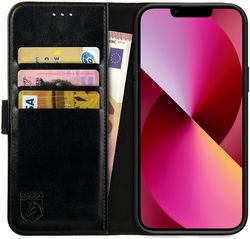 Rosso Element Apple iPhone 13 Hoesje Book Cover Zwart afbeelding