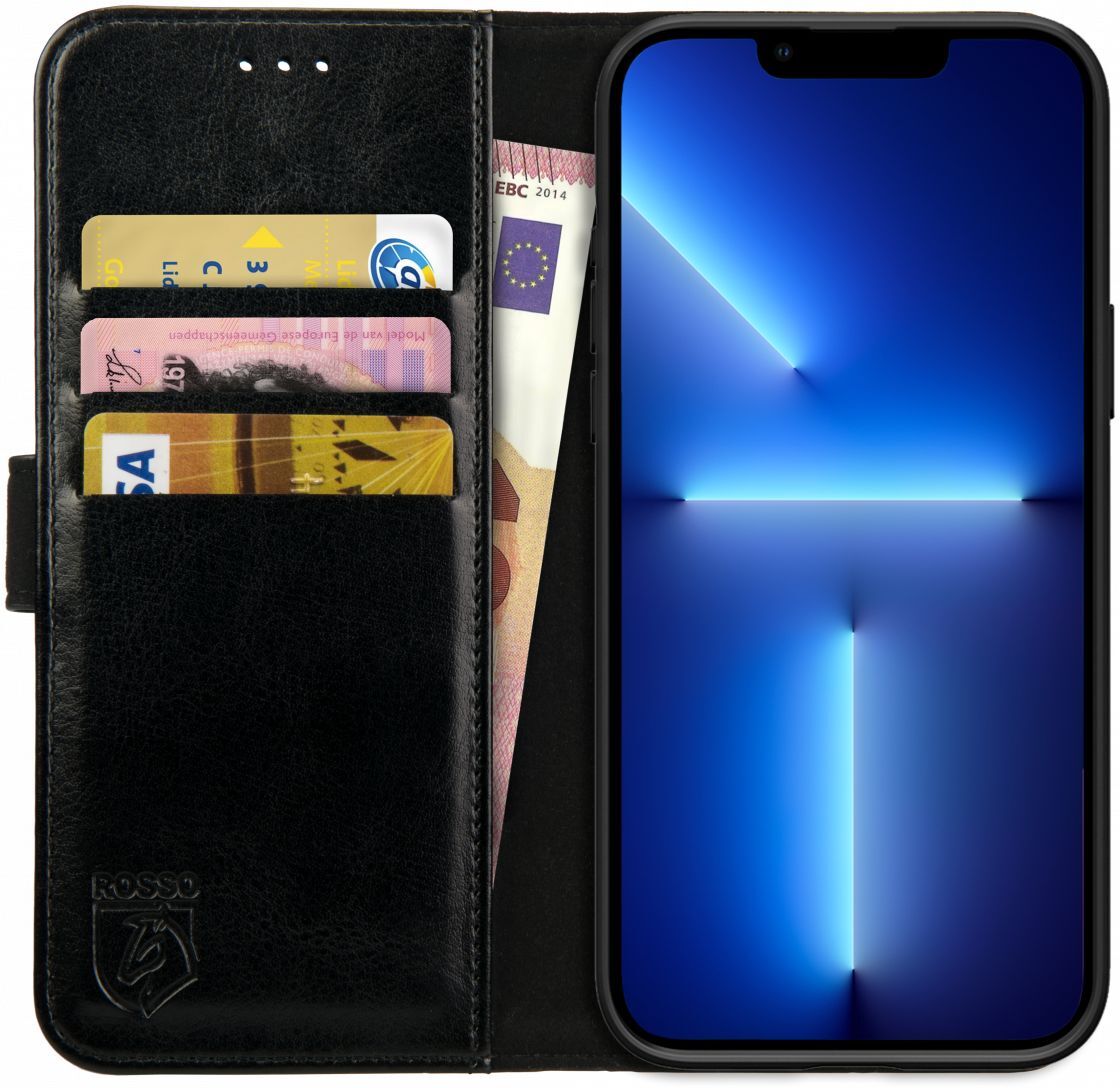 Rosso Element Apple iPhone 13 Pro Hoesje Book Cover Zwart afbeelding 1