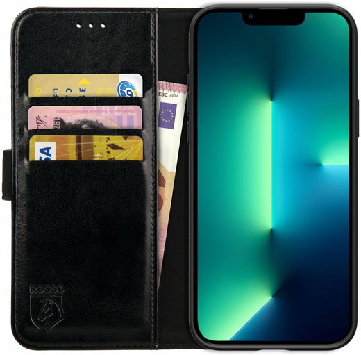 Rosso Element Apple iPhone 13 Pro Max Hoesje Book Cover Zwart afbeelding 1