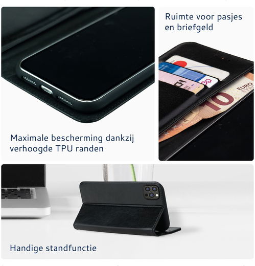 Rosso Element Apple iPhone 13 Pro Max Hoesje Book Cover Zwart afbeelding 4