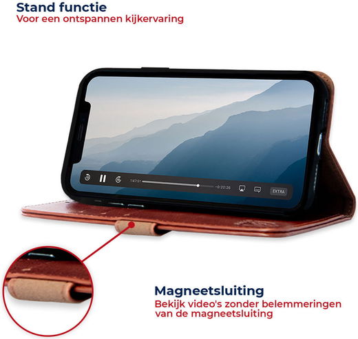 Rosso Element Apple iPhone 13 Pro Max Hoesje Book Cover Bruin afbeelding 8