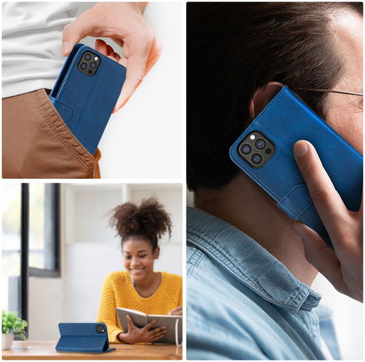 Rosso Element Apple iPhone 13 Pro Hoesje Book Cover Blauw afbeelding 6