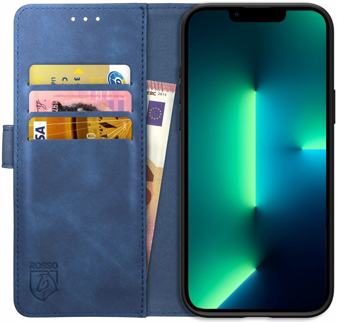 Rosso Element Apple iPhone 13 Pro Max Hoesje Book Cover Blauw afbeelding 1