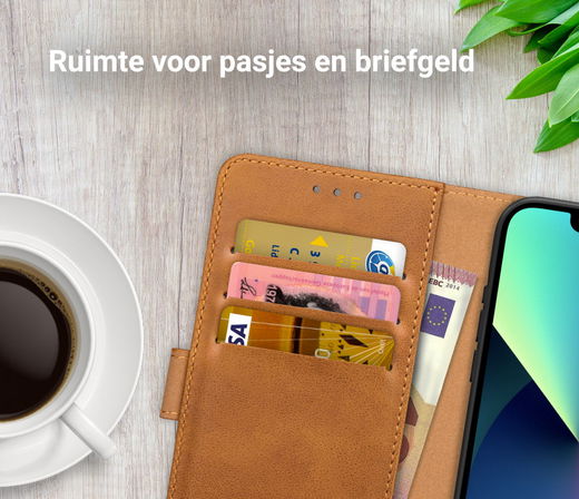Rosso Element Apple iPhone 13 Mini Hoesje Book Cover Lichtbruin afbeelding 8