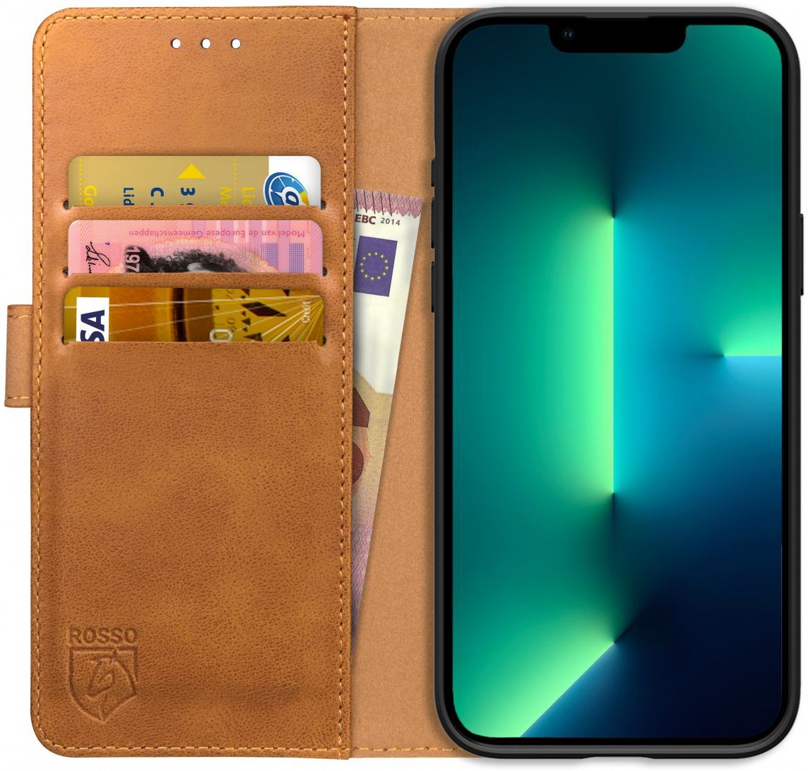 Rosso Element Apple iPhone 13 Pro Max Hoesje Book Cover Lichtbruin afbeelding 1