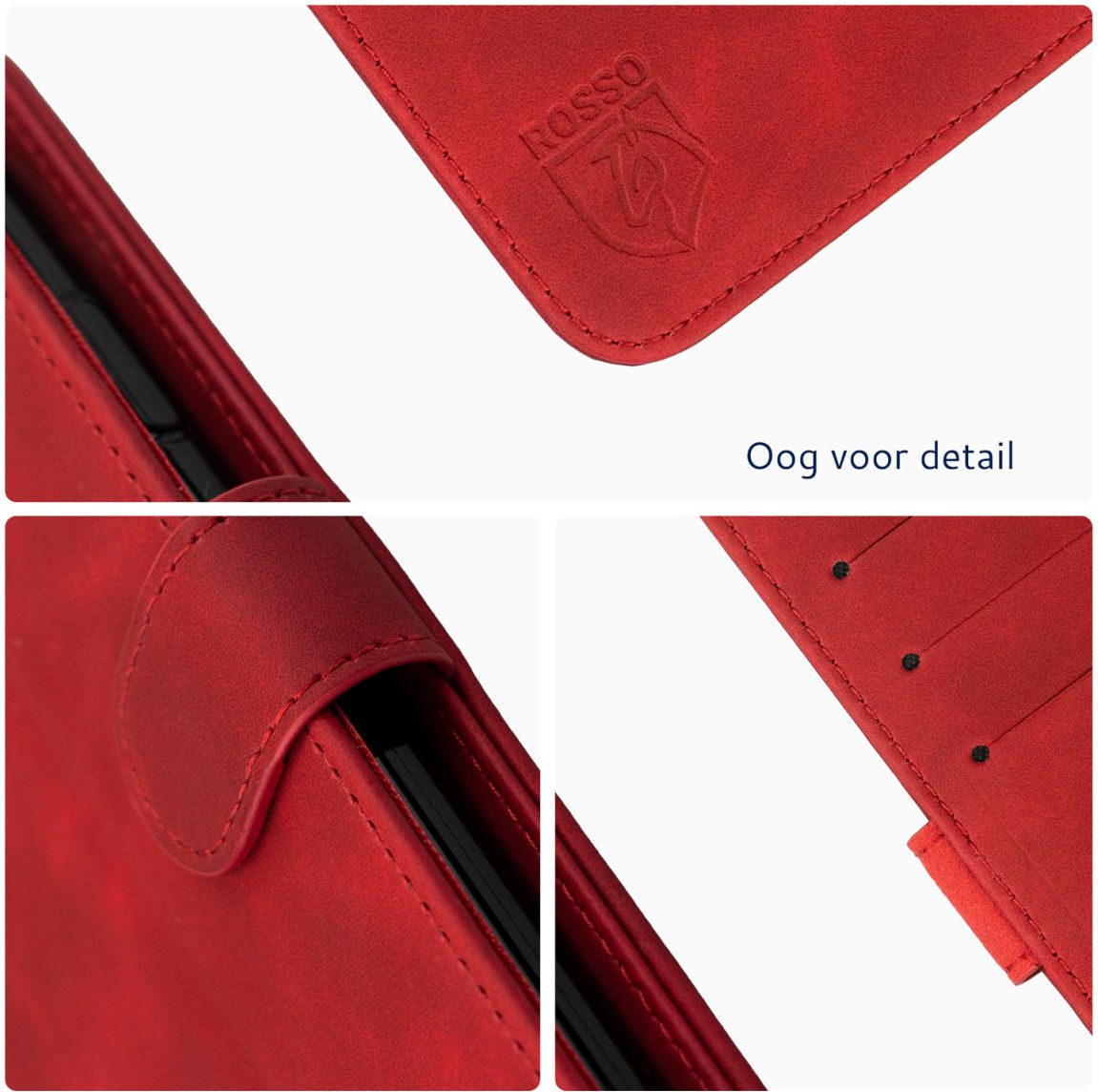 Rosso Element Apple iPhone 13 Mini Hoesje Book Cover Rood afbeelding 5