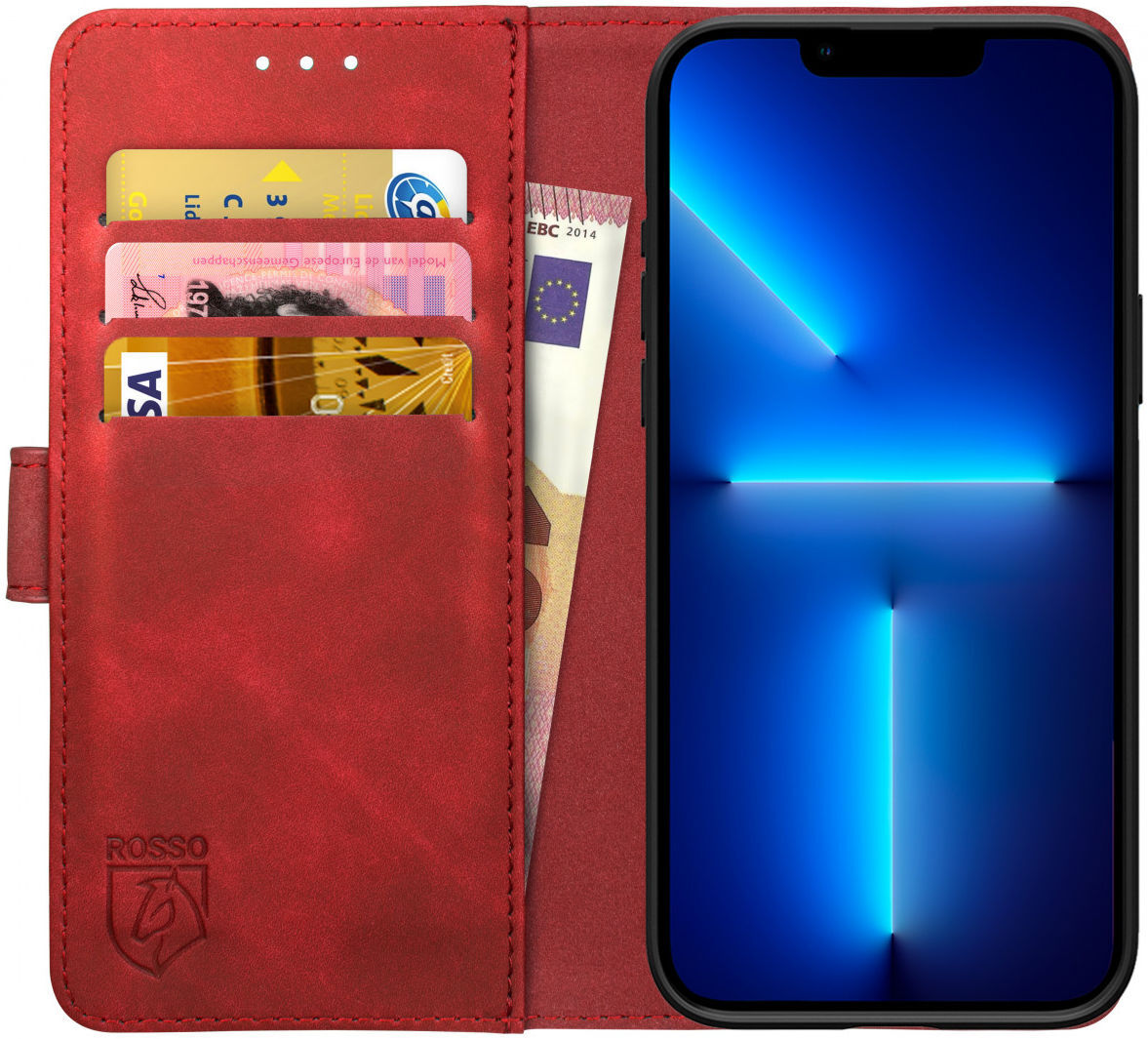 Rosso Element Apple iPhone 13 Pro Hoesje Book Cover Rood afbeelding 1